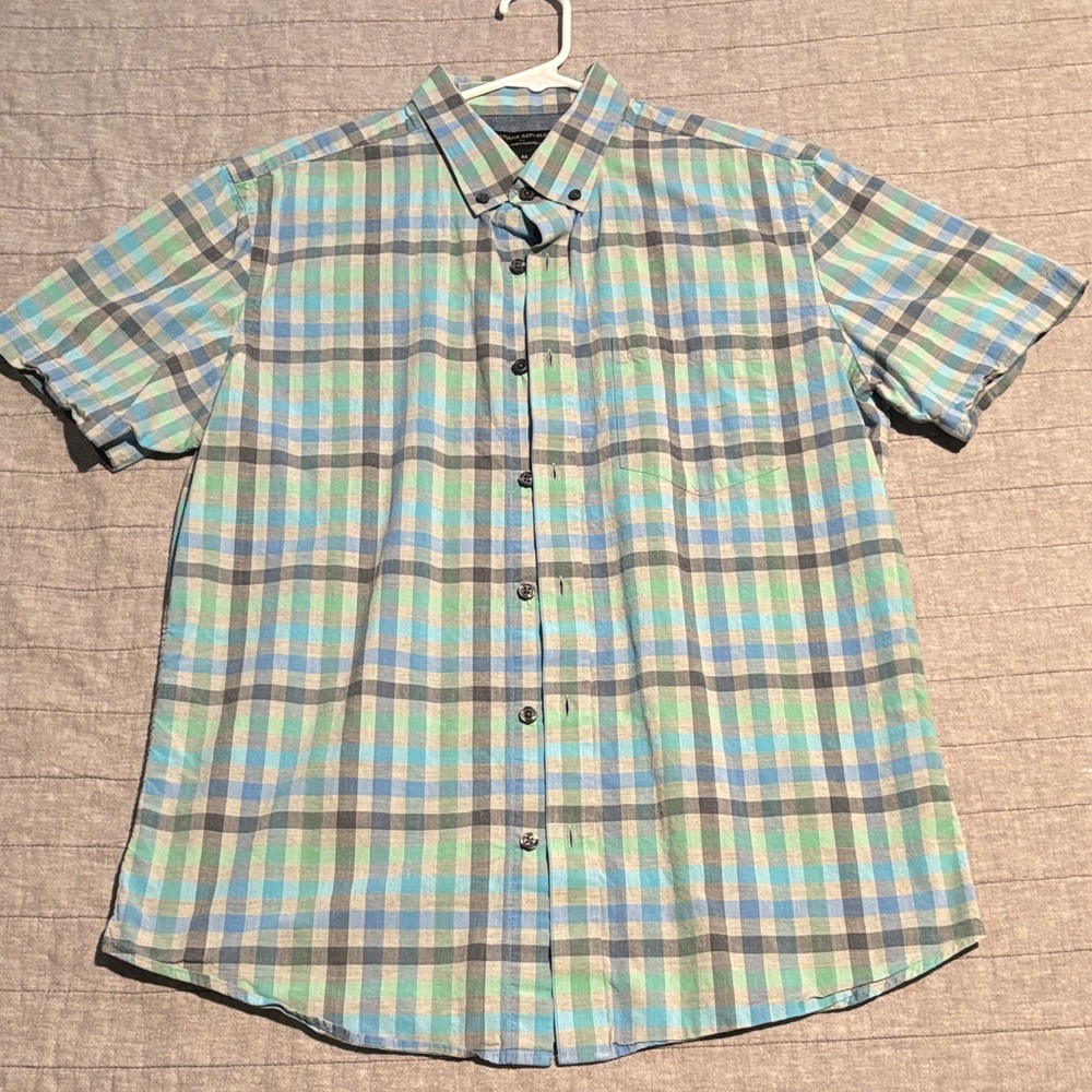 Banana Republic Blue and Green Plaid Shirt